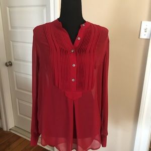 Sheer red Banana Republic blouse